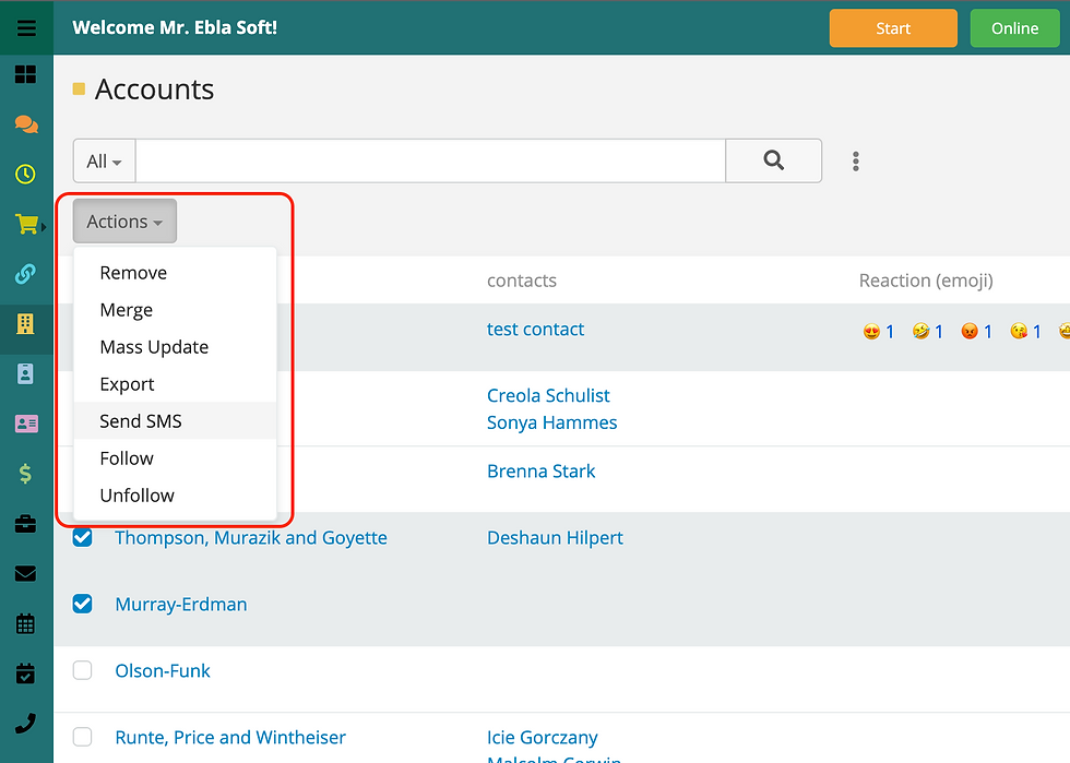 Thumbnail: EspoCRM SMS - Mass send