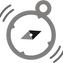 Comic-Kompass in Bewegung (Symbol: für Orientierung suchen)