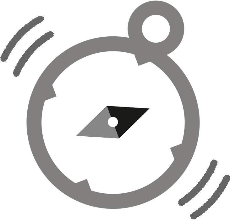 Grauer Comic-Kompass