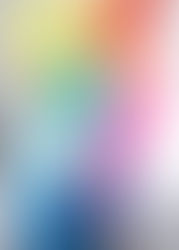 Bunte Kreise auf Poster: "Gedanken nach Farben sortieren". Pastelltöne von Beige bis Violett, auf hellem Hintergrund.