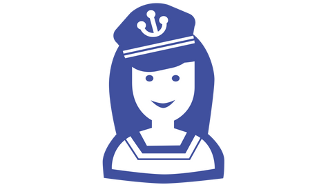 Comic-Figur Henriette (Dunkelblaue Kapitänin)