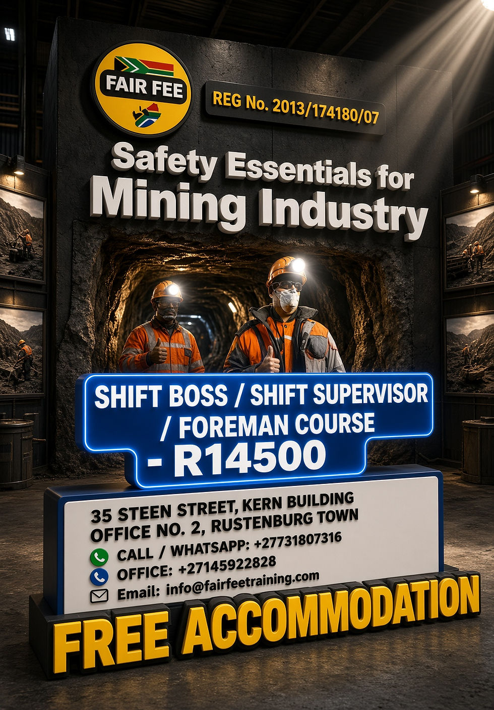 SHIFT BOSS SHIFT SUPERVISOR MINE FOREMAN COURSE