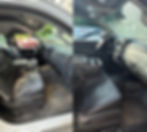 black car interior before and after