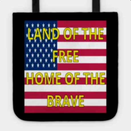 TEE PUBLIC GRID land of the free tote bag