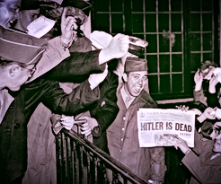 hitler dead newspaper report photo
