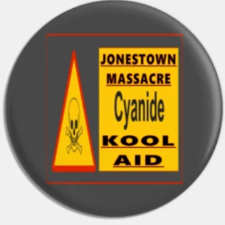 TEE PUBLIC jonestown massacre pin badge