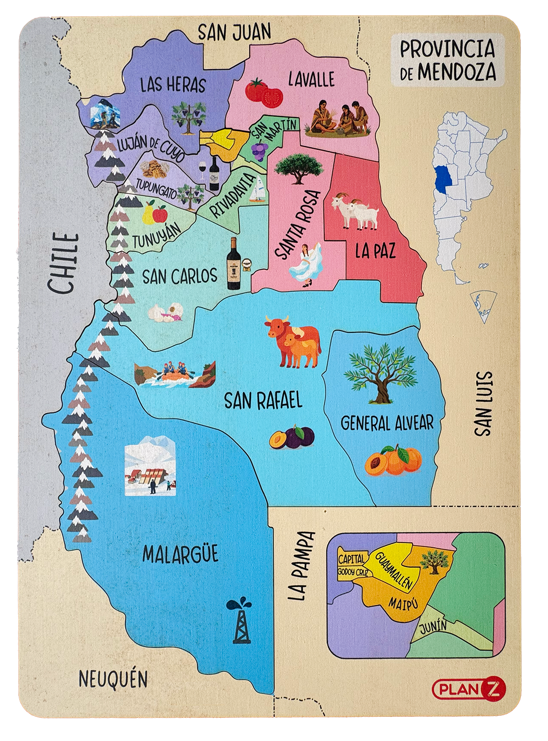 Mapa Encastrable Provincia de Mendoza