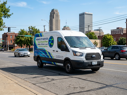 Custom fleet graphics and commercial vehicle wraps on branded company vehicles in Tulsa, Oklahoma.