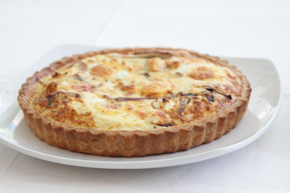 Vegetable Quiche can be made without cream to cut back on saturated fat.