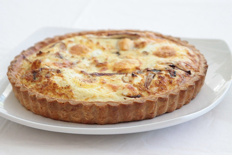 Fresh quiche hot from the oven