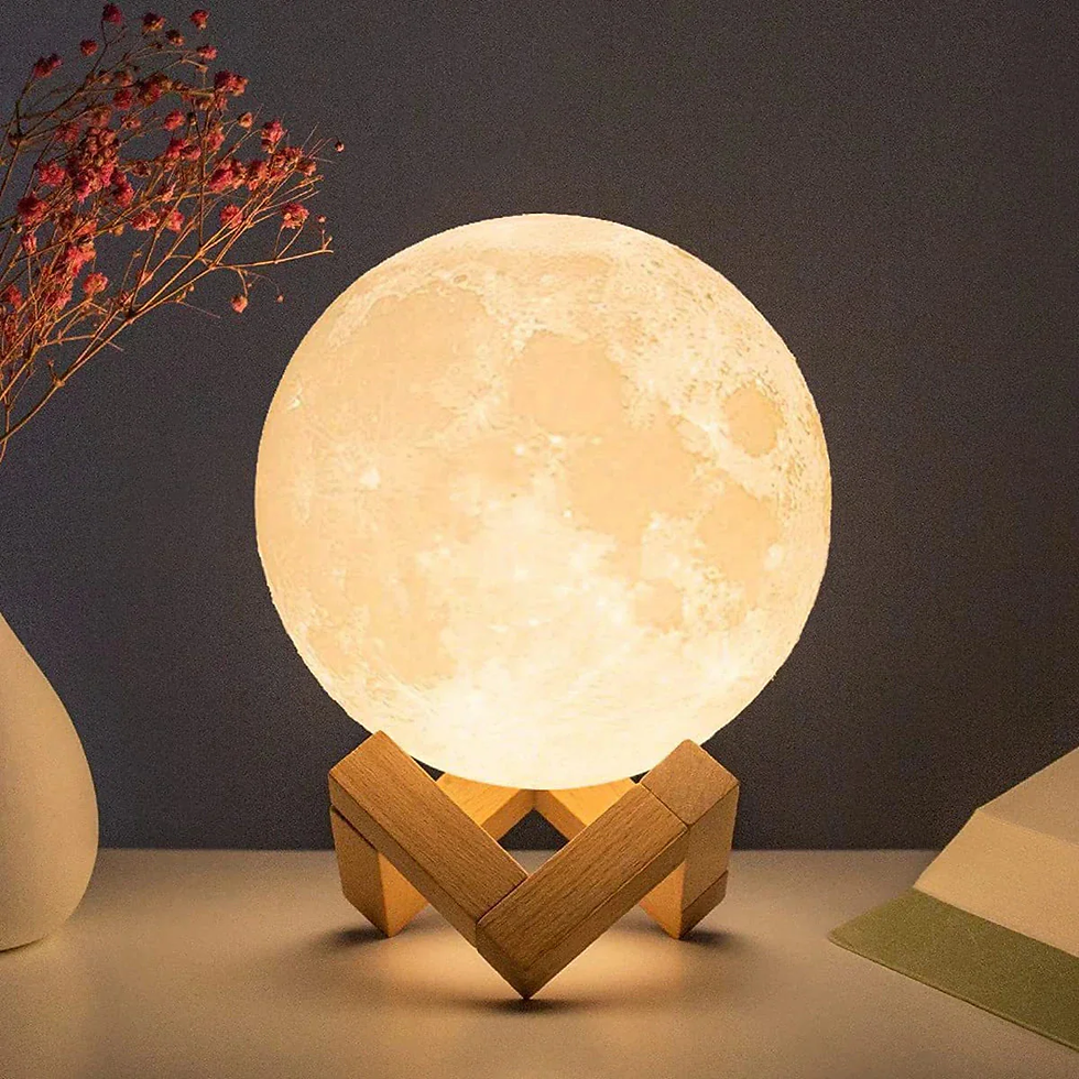 Thumbnail: D5 Starry Moon Lamp 8Cm - LED Night Light with Stand, Perfect for Bedroom Decor 