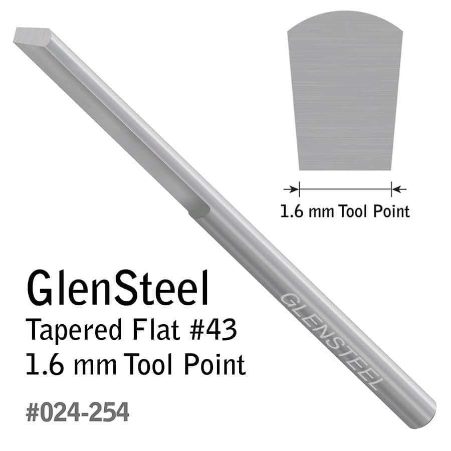 GLENSTEEL TAPERED FLAT — #43, 1.6 MM GRS ITEM #024-254