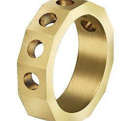 BRASS 12-SIDED PRACTICE RING, 6 HOLES FO