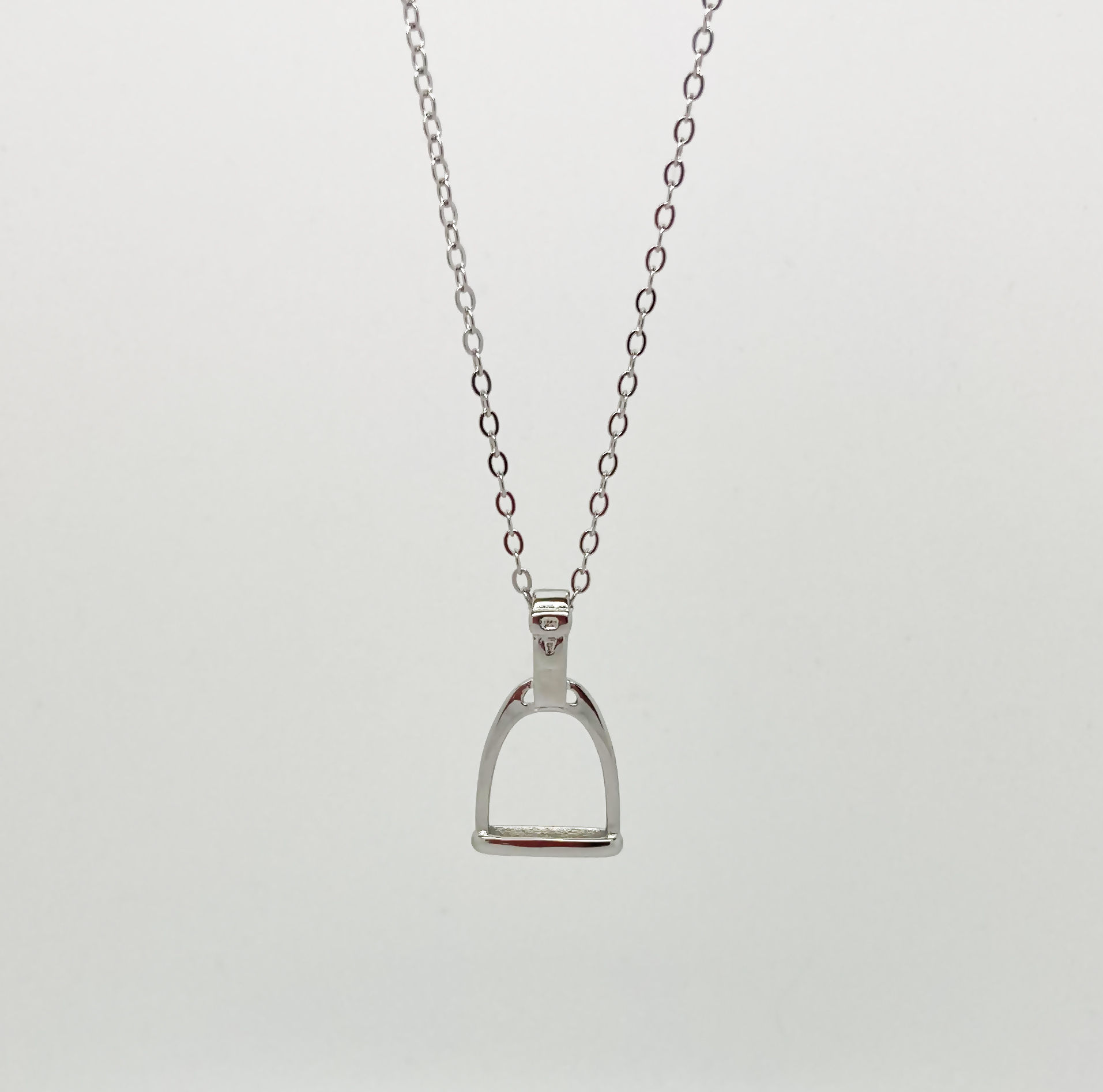 Small Silver Stirrup Necklace