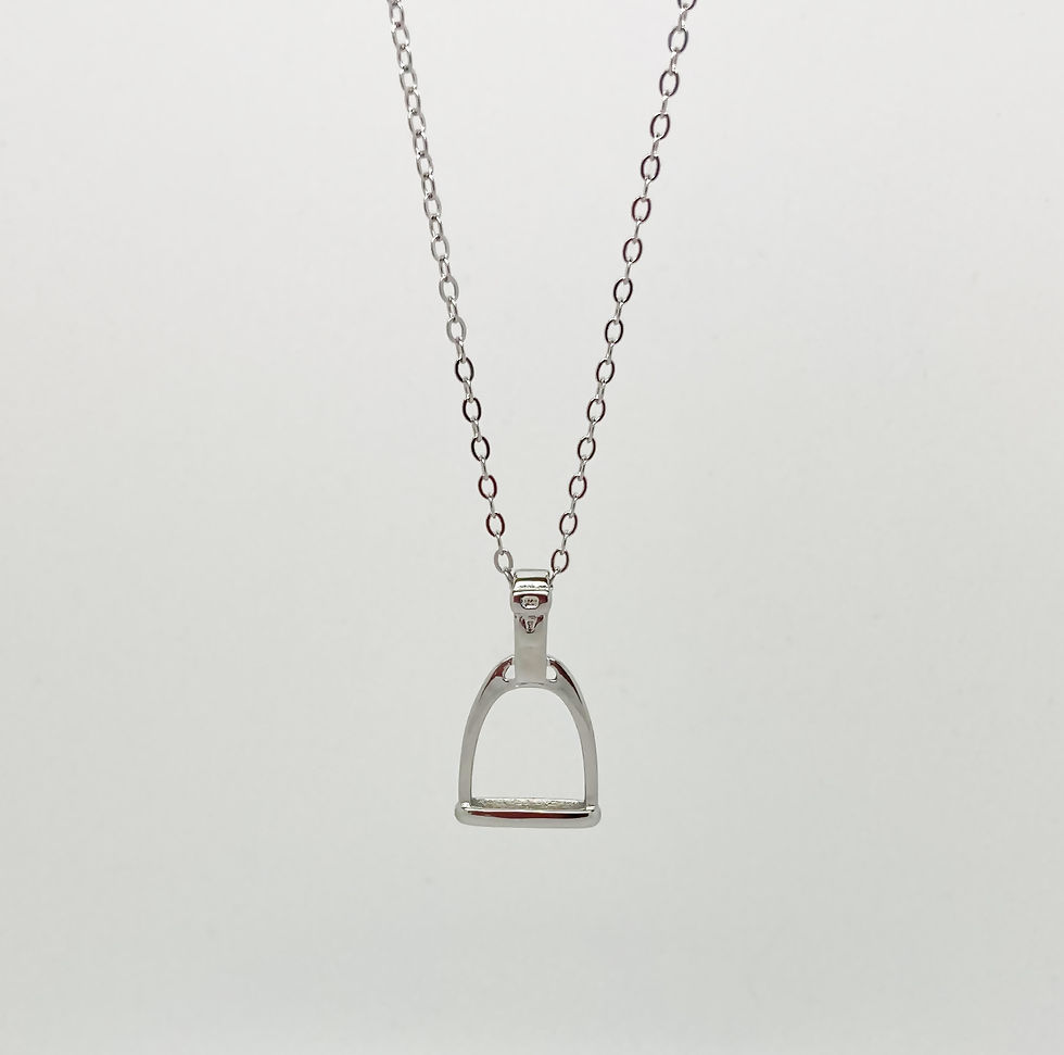 Small Silver Stirrup Necklace