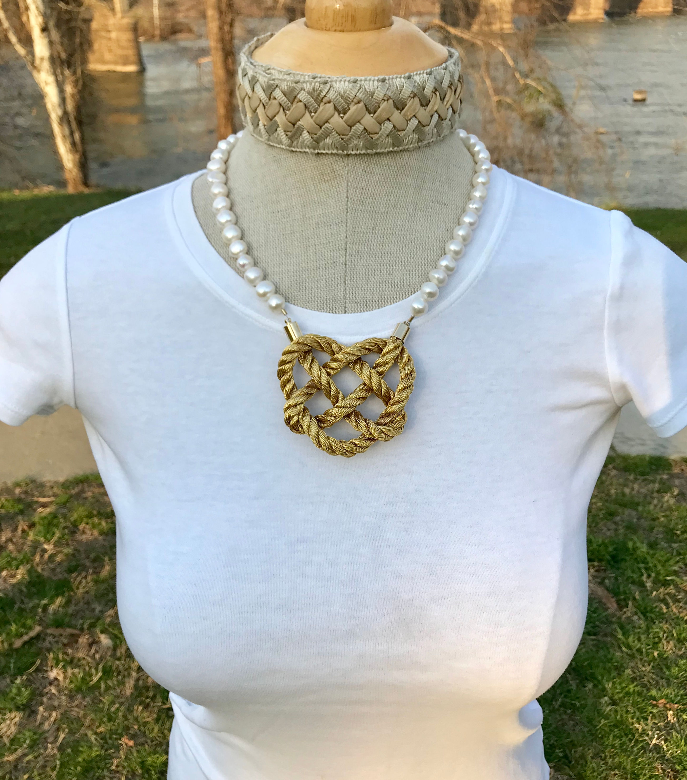 Mother of Pearl Heart Knot - Silver Also Available