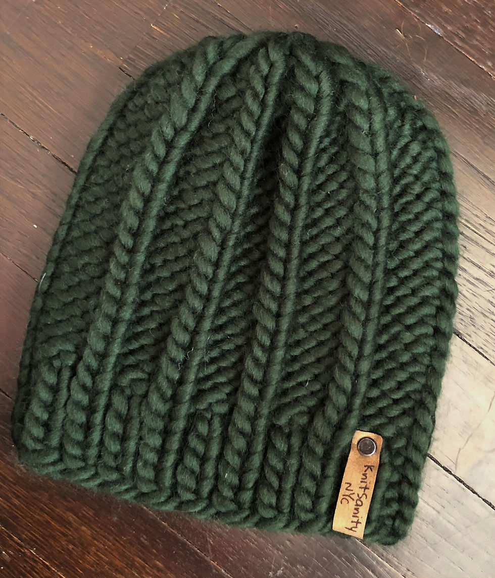 Thumbnail: Luxury Merino Wool Super Bulky Pom Pom Hat - Heritage Green