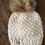 Thumbnail: Textured (Zero Waste) Luxury Merino Wool Super Bulky Pom Pom Hat - Ivory