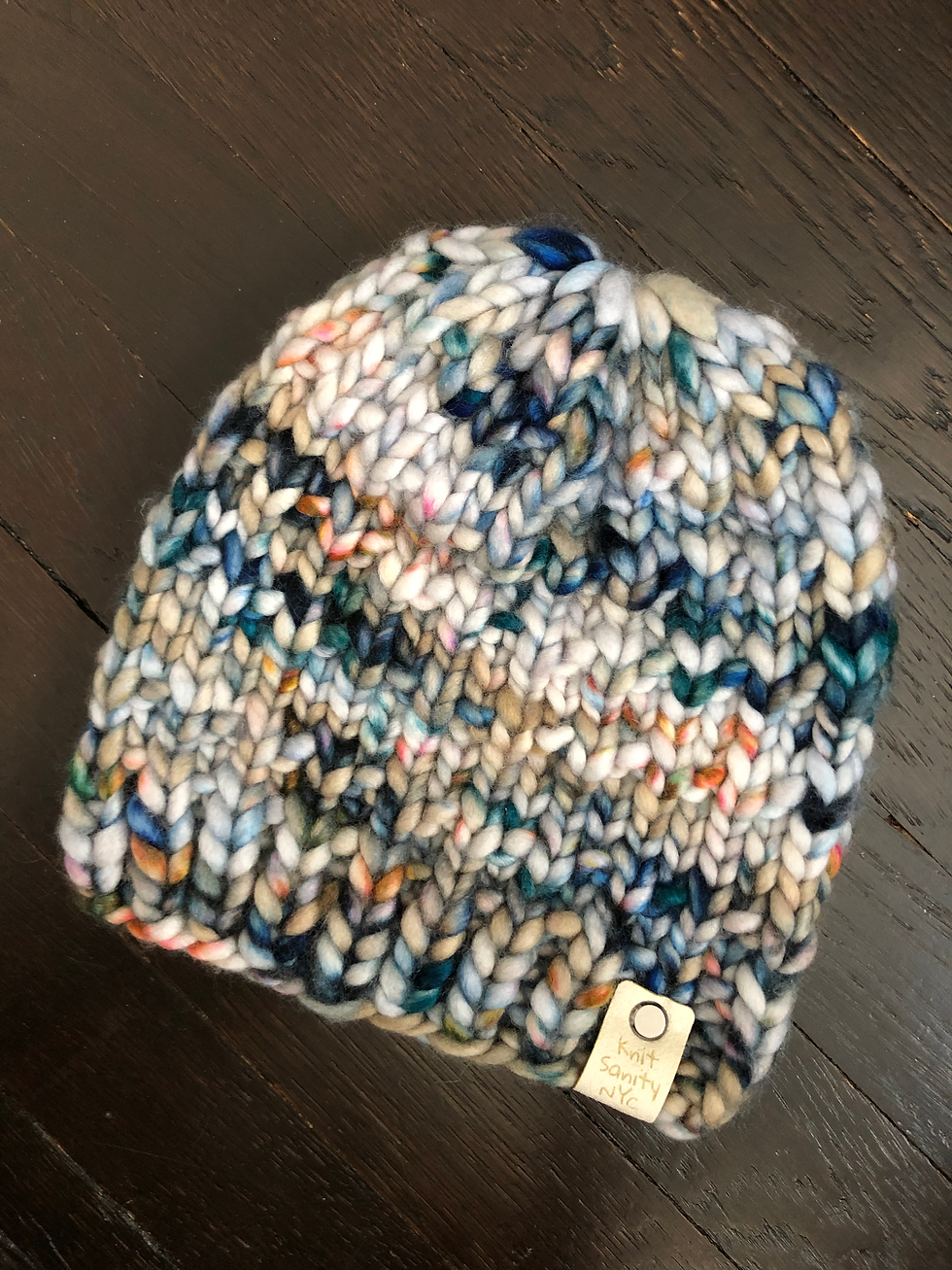 Thumbnail: Kid's Luxury Merino Wool Super Bulky Pom Pom Hat - Mist (6-8 yrs)