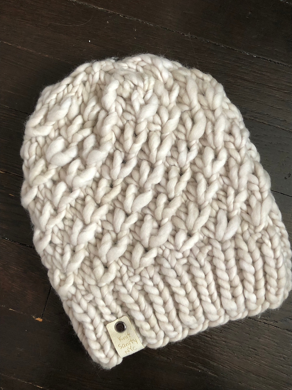 Thumbnail: Luxury Merino Wool Super Bulky Pom Pom Hat - Fog