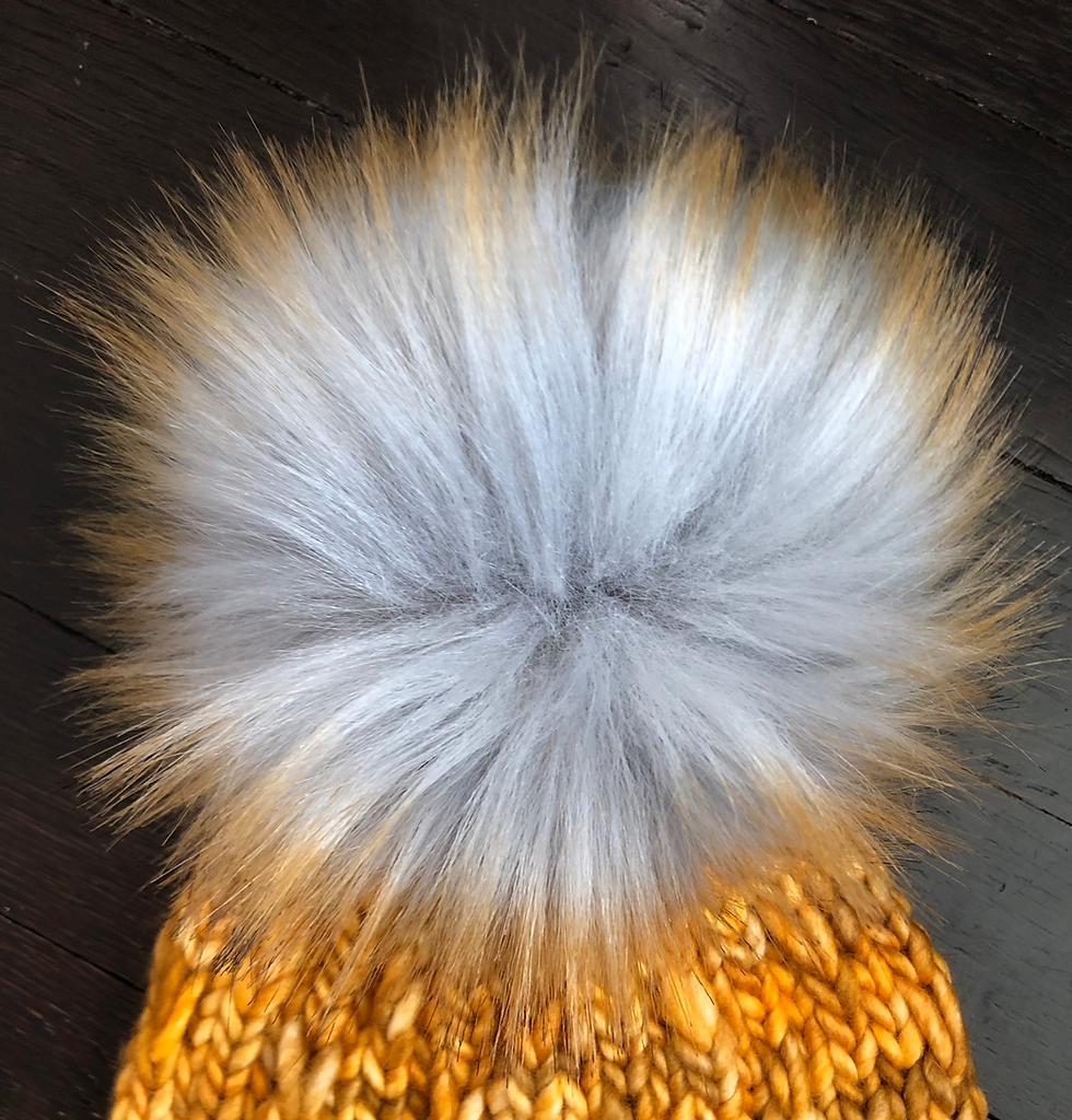 Thumbnail: Kid's Luxury Merino Wool Bulky Pom Pom Hat - Golden (4-6 yrs)