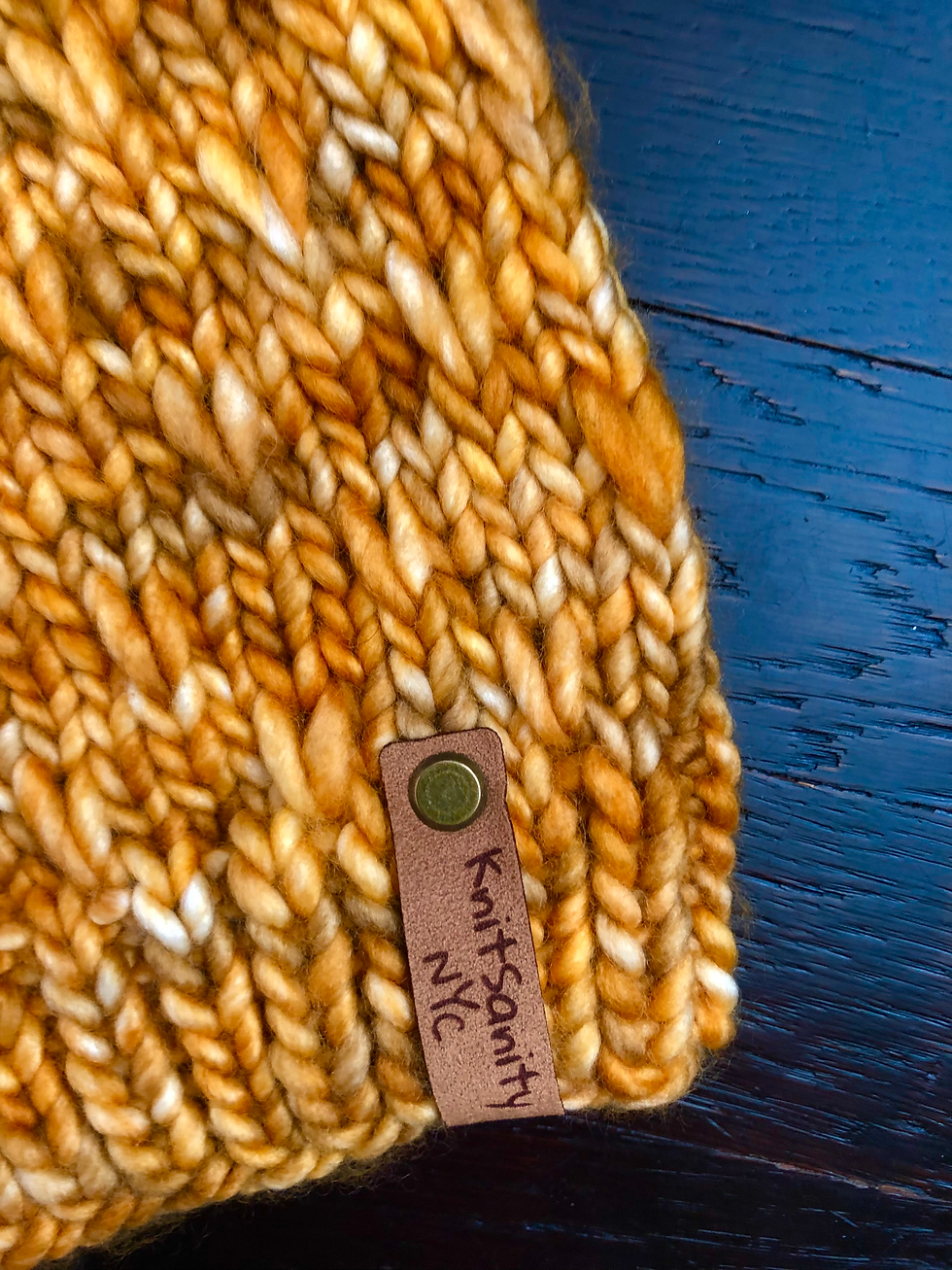 Thumbnail: Kid's Luxury Merino Wool Bulky Pom Pom Hat - Golden (4-6 yrs)