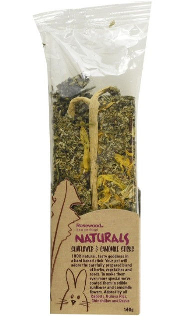Rosewood Naturals Sunflower & Chamomile Sticks, Small Animal Treats