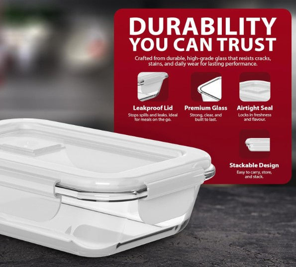 Thumbnail: ZENO Glass Food Storage with Lids (4 Pack)