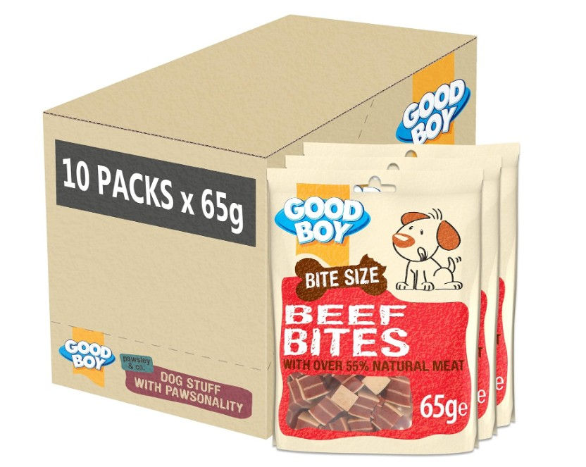 Thumbnail: Good Boy -  Bitesize Beef Bites - Low Fat Dog Treats - Case of 10