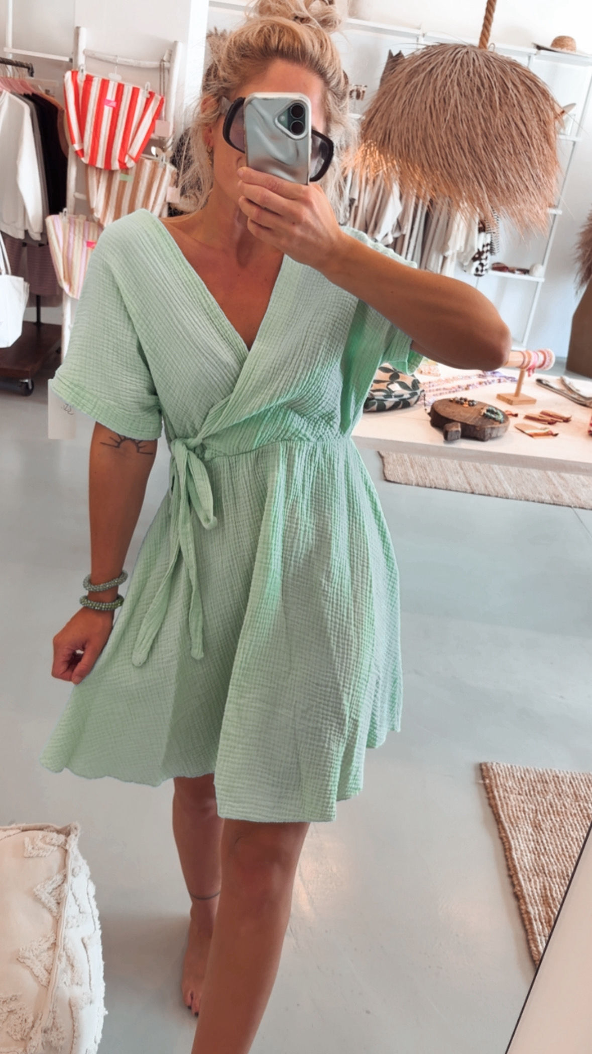 Musselinkleid Coco Mint