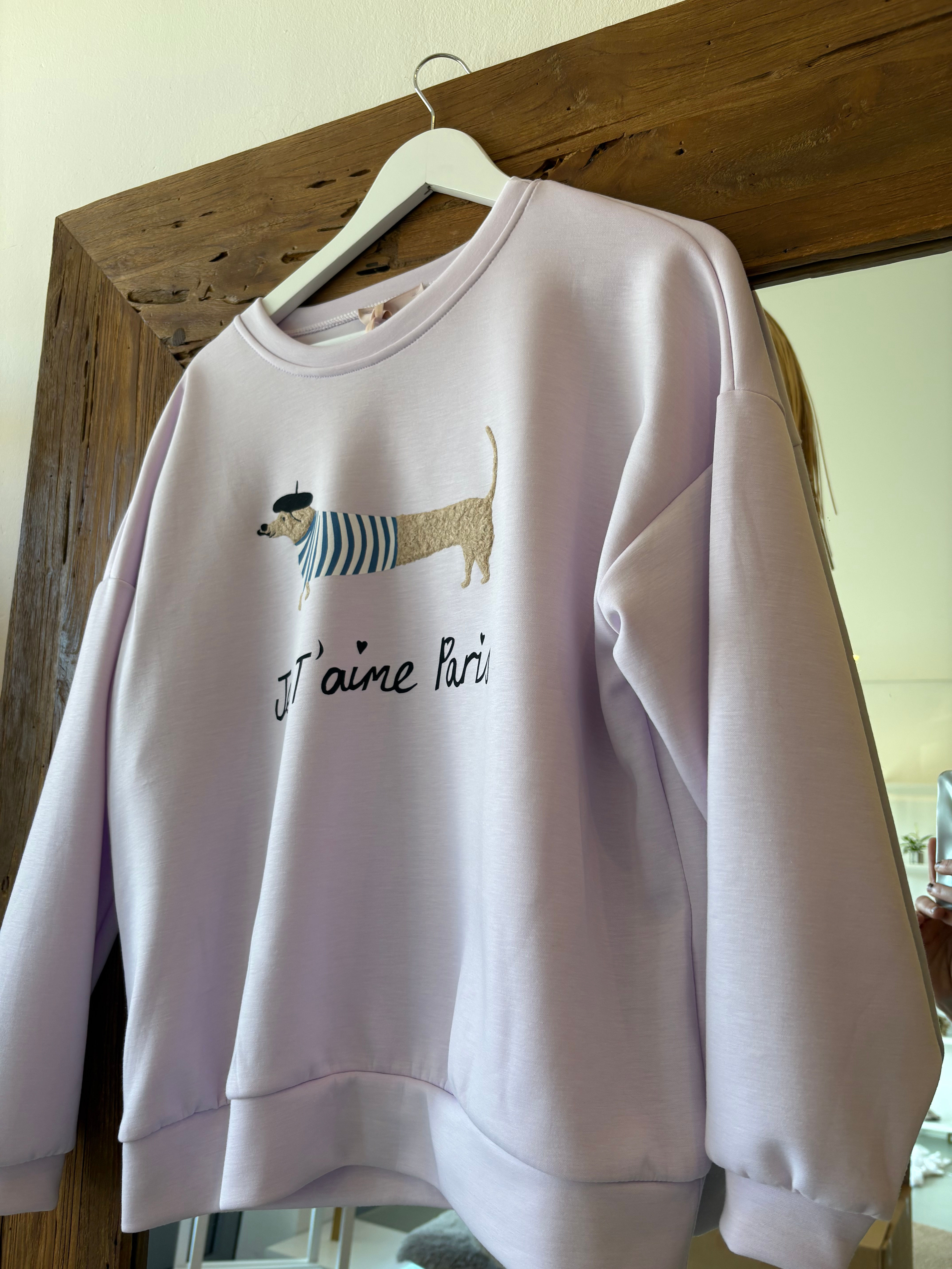 Active Wear Sweater Dackel Flieder