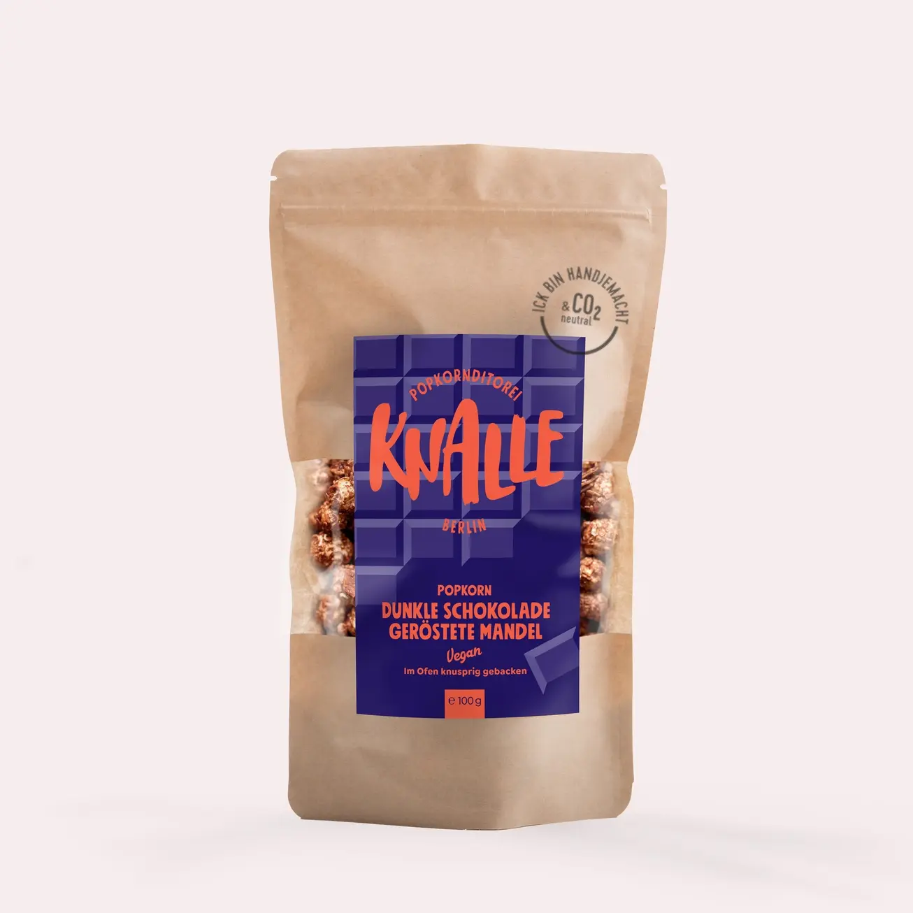 Knalle Popcorn Dunkle Schokolade Geröstete Mandel Vegan
