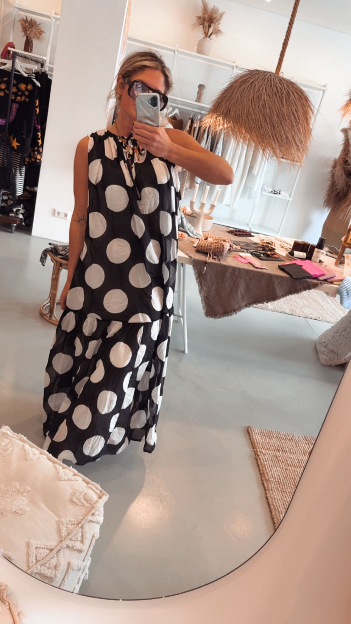 Maxikleid Dotts Schwarz