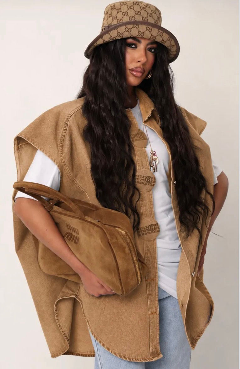 Weste Like Fenna denim Taupe