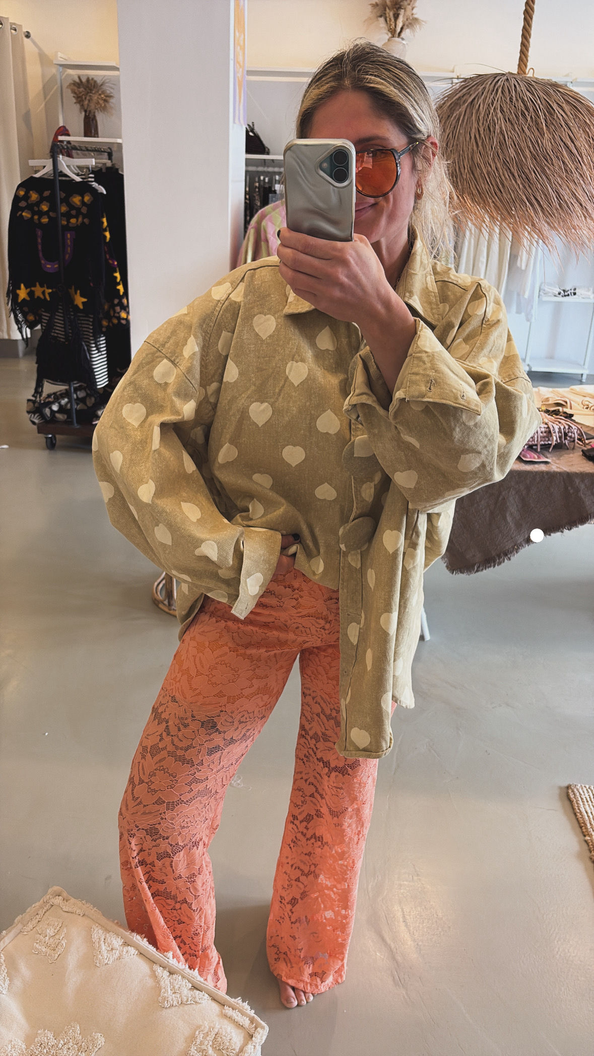 Spitzenhose orange