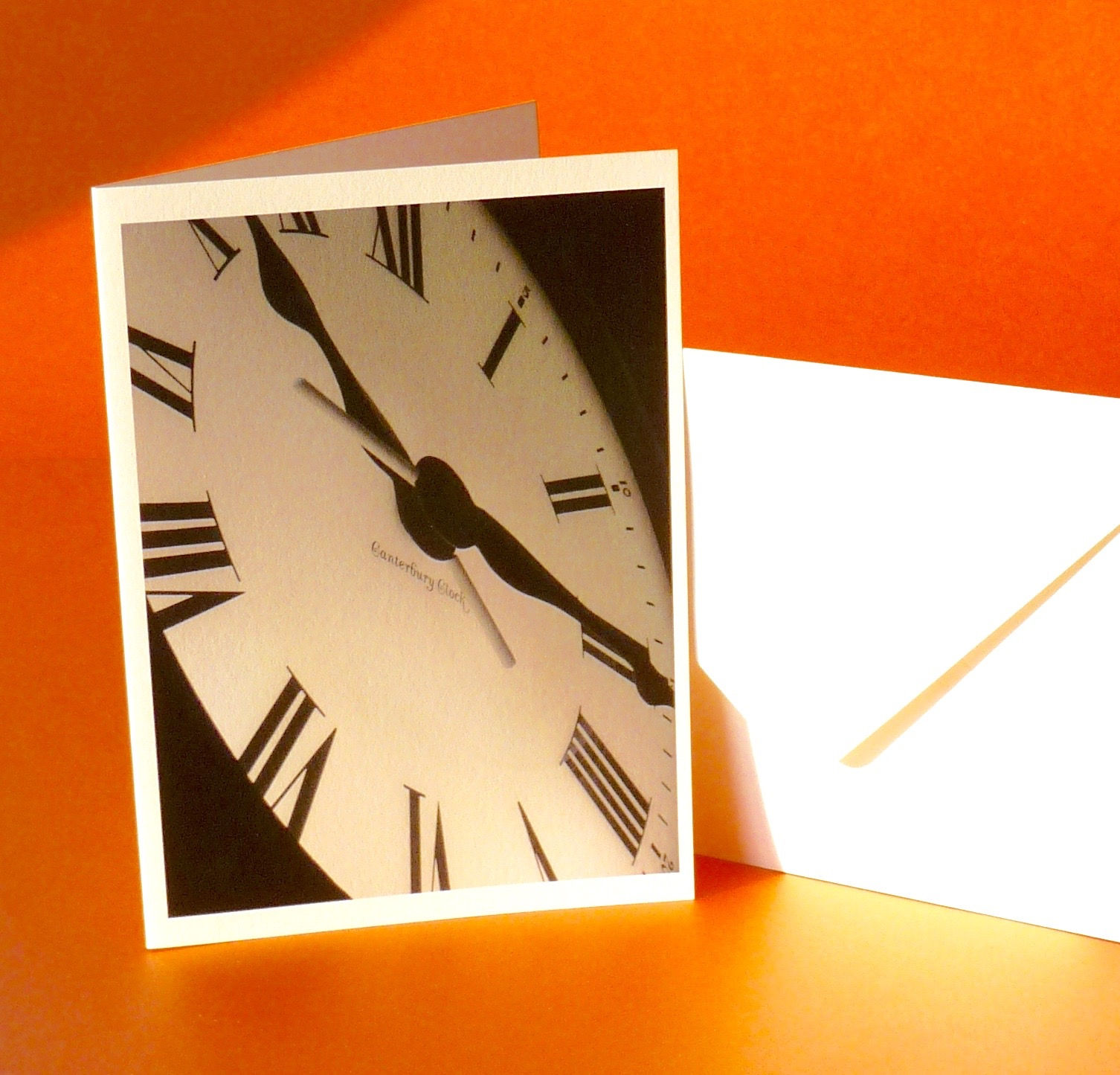 Railroad Clock View Photo Card