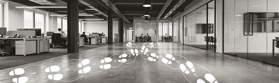 Dance step footprints mapped across an open office floor, illustrating why difficult workplace conversations require choreography, not just courage.