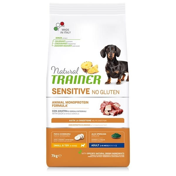 Natural Trainer Sensitive No Gluten Small & Toy Adult con Anatra 2 Kg.