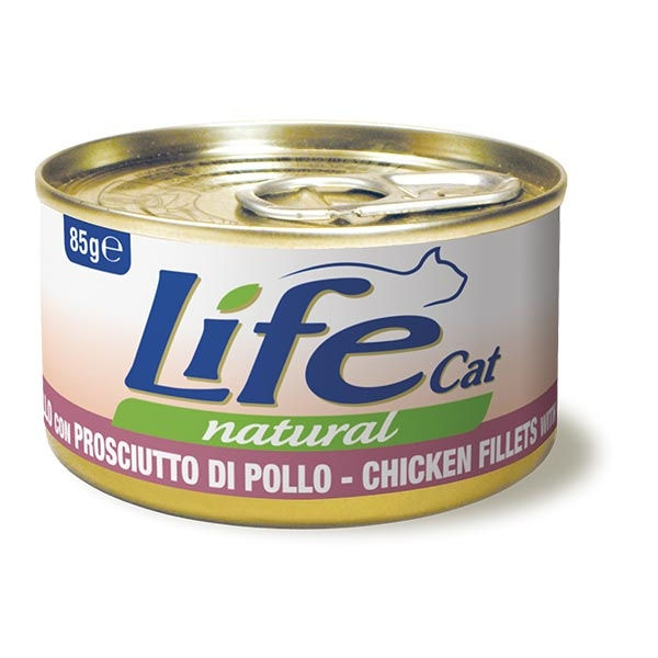 Life Pet Care - Life Cat Natural Filetti di Pollo con Prosciutto di Pollo