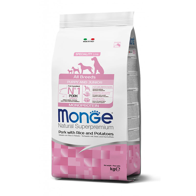 Monge All Breeds Puppy & Junior Maiale con Riso e Patate