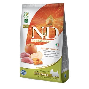 Farmina N&D Pumpkin Grain Free Adult Mini con Cinghiale, Zucca e Mela