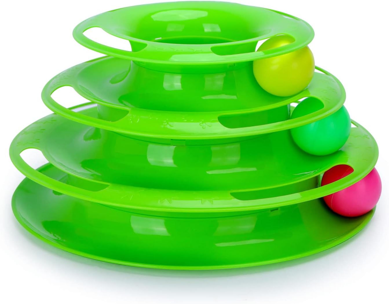 Giocattolo per Gatti con Torre di Binario,Gioco interattivo, con Palline rotanti