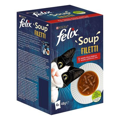 Felix Soup Filetti Manzo, Pollo e Agnello 6 x 48 g