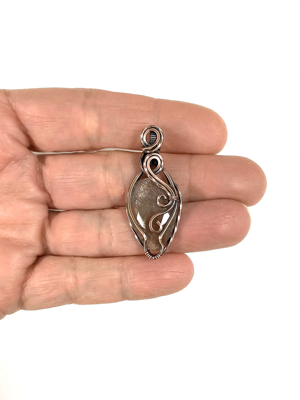 Thumbnail: Copper Wire Wrapped Sunstone Pendant