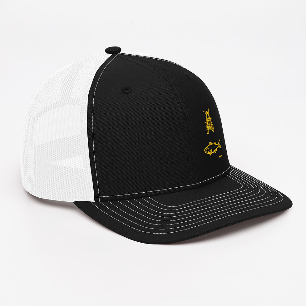 Thumbnail: Trucker Hat, Fly Fish Embroidered Design