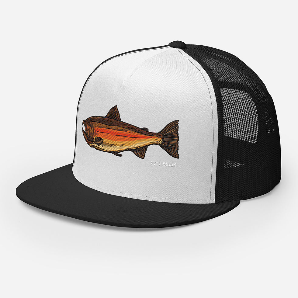 Thumbnail: Trucker Hat, Coho Embroidered Design