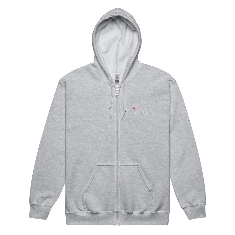 Thumbnail: Fysh Brain Unisex heavy blend zip hoodie - Embroidered logo