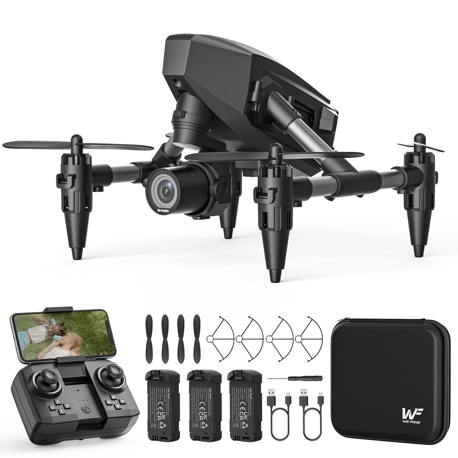 Drone with Camera for Kids 1080P Wefone Mini Drone for Beginners Adults Small RC