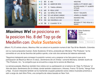 Maximus Wel se posiciona No. 8 dentro del Top 50 de Medellin