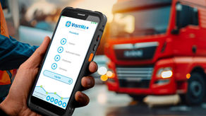 VisitMe procedure panel on scanner device on a logistical site
